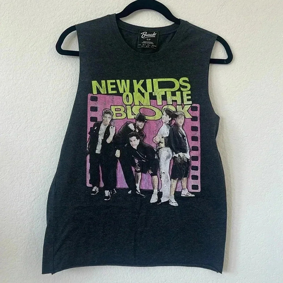Bravado | New Kids on The Block | Charcoal Grey Sleeveless Tee | Sz S - Picture 1 of 7
